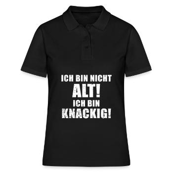 Ich bin nicht alt sondern knackig - Frauen Polo Shirt - Schwarz - Vorne - Ailine (174cm)