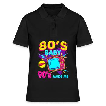 Enfant des années 80 dans les années 80 Né à plus de 30 ans - Polo Femme - noir - Devant - Ailine (174cm)