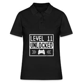 LEVEL 11 UNLOCKED - Frauen Polo Shirt - Schwarz - Vorne - Ailine (174cm)