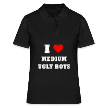 I love boys - Frauen Polo Shirt - Schwarz - Vorne - Ailine (174cm)