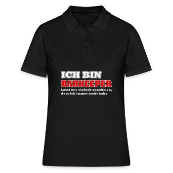ich bin barkeeper - Frauen Polo Shirt - Schwarz - Vorne - Ailine (174cm)