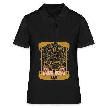 Signe du zodiaque Lion, Signe du zodiaque Lion, Symbole Lion - Polo Femme - noir - Devant - Ailine (174cm)