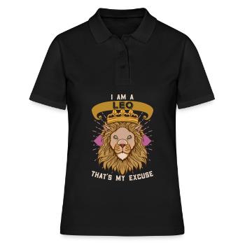 Je suis Leo - Signe du zodiaque Lion - Polo Femme - noir - Devant - Ailine (174cm)