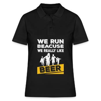 Ich mag Bier - Frauen Polo Shirt - Schwarz - Vorne - Ailine (174cm)
