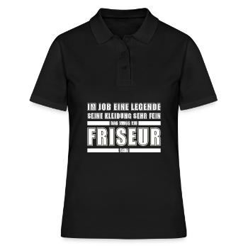 Friseur Beruf - Frauen Polo Shirt - Schwarz - Vorne - Ailine (174cm)