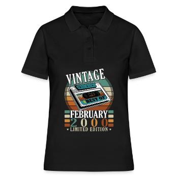 Februar 2000 Jubiläum Februar 2000 Februar - Frauen Polo Shirt - Schwarz - Vorne - Ailine (174cm)