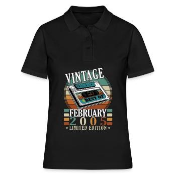 Februar 2005 Jubiläum Februar 2005 Februar - Frauen Polo Shirt - Schwarz - Vorne - Ailine (174cm)