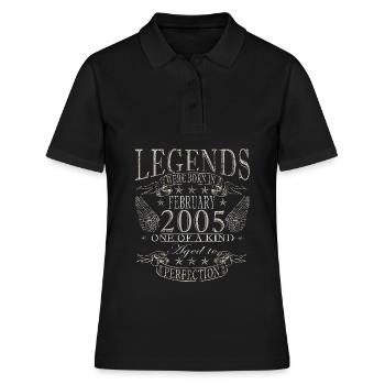 Februar 2005 Jubiläum Februar 2005 Februar - Frauen Polo Shirt - Schwarz - Vorne - Ailine (174cm)