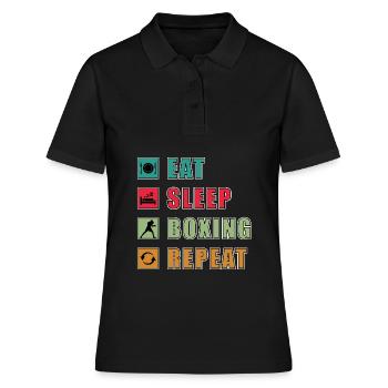 Eat Sleep Box - Boxing Lover Gym Box - Women's Polo Shirt - black - Front - Ailine (174cm)