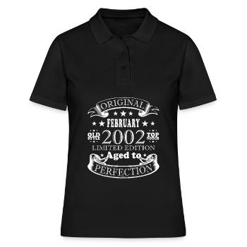 Februar 2002 Geburtstag Februar 2002 Februar - Frauen Polo Shirt - Schwarz - Vorne - Ailine (174cm)