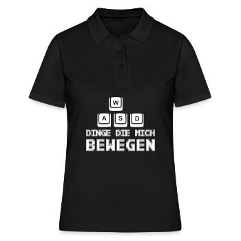 WASD - Dinge die mich bewegen - Gaming PC Keyboard - Frauen Polo Shirt - Schwarz - Vorne - Ailine (174cm)