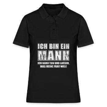 Ich bin ein Mann - Frauen Polo Shirt - Schwarz - Vorne - Ailine (174cm)
