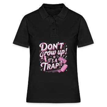 Don't Grow Up - Women's Polo Shirt - black - Front - Ailine (174cm)