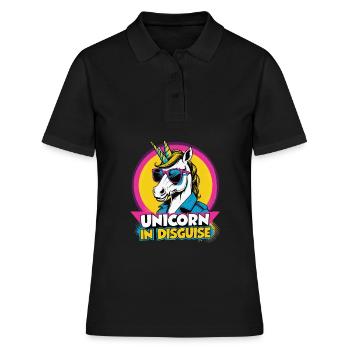 Je suis une licorne déguisée - Polo Femme - noir - Devant - Ailine (174cm)