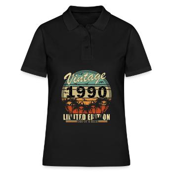 1990 - Jahrgang 1990 - Geburtsjahr 1990 - Frauen Polo Shirt - Schwarz - Vorne - Ailine (174cm)