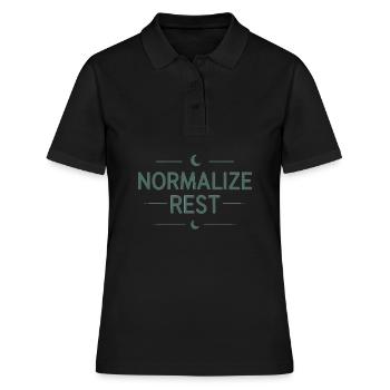 FAITES UNE PAUSE - TIME OUT RELAXATION DICTONS - Polo Femme - noir - Devant - Ailine (174cm)