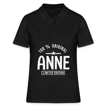 Anne benutzerdefinierten Vorname Anne - Frauen Polo Shirt - Schwarz - Vorne - Ailine (174cm)