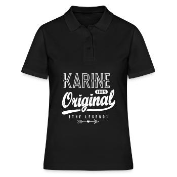 Karine cadeau shirt personnalisé prénom karine - Polo Femme - noir - Devant - Ailine (174cm)