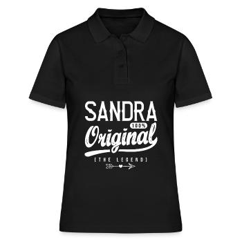 Sandra shirt personnalisé prénom sandra - Polo Femme - noir - Devant - Ailine (174cm)