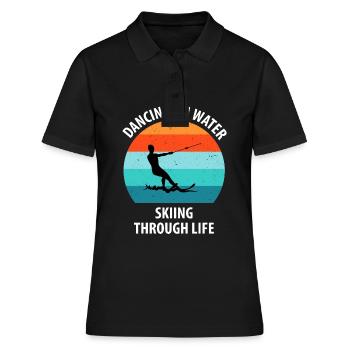 Ski nautique, ski nautique, skieurs nautiques - Polo Femme - noir - Devant - Ailine (174cm)