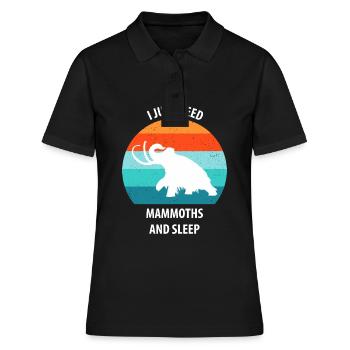 Lustiges Mammut Steinzeit Eiszeit Design Urzeit - Frauen Polo Shirt - Schwarz - Vorne - Ailine (174cm)