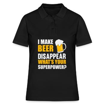 make Beer disappear whats your Superpower Beer - Frauen Polo Shirt - Schwarz - Vorne - Ailine (174cm)