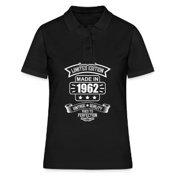 Made in 1962 Vintage Limited Edition 60 Jahre - Frauen Polo Shirt - Schwarz - Vorne - Ailine (174cm)
