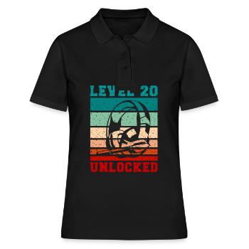 Level 20 unlocked Headphones for Gamer Quotes - Women's Polo Shirt - black - Front - Ailine (174cm)