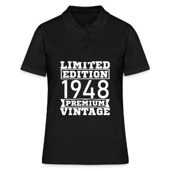 Vintage Limited Edition 75 Years Born in 1948 - Women's Polo Shirt - black - Front - Ailine (174cm)