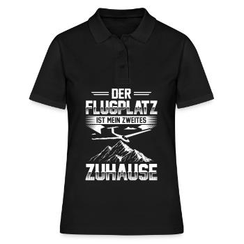 Segelflug Pilot Thermik Segelflieger Segelfliegen - Frauen Polo Shirt - Schwarz - Vorne - Ailine (174cm)