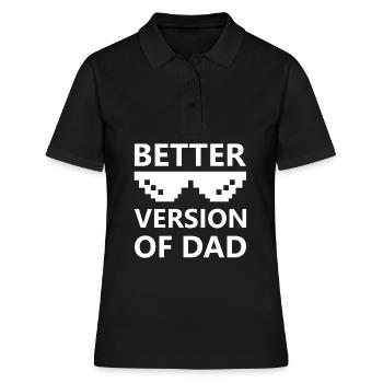 Meilleure version des citations de papa cool pour enfants - Polo Femme - noir - Devant - Ailine (174cm)