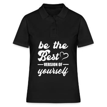Soyez la meilleure version de vous-même motivation Citations - Polo Femme - noir - Devant - Ailine (174cm)