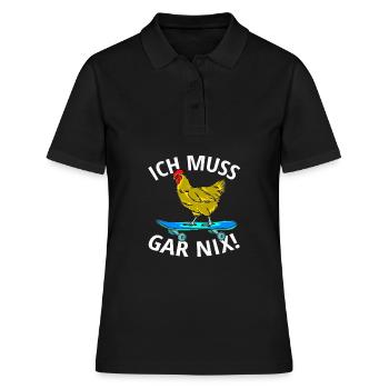 I don't have to skateboard skateboarder chicken rooster - Women's Polo Shirt - black - Front - Ailine (174cm)