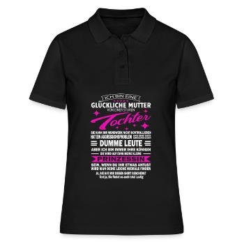 Glückliche Mutter Verwöhnte Mama Sture Tochter - Frauen Polo Shirt - Schwarz - Vorne - Ailine (174cm)