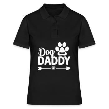 Le chien papa drôle de chien cite des dictons de chien - Polo Femme - noir - Devant - Ailine (174cm)