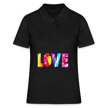 Love Lover love, alles ist Liebe Hippie - Frauen Polo Shirt - Schwarz - Vorne - Ailine (174cm)