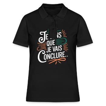 Je sens que je vais conclure - Polo Femme - noir - Devant - Ailine (174cm)