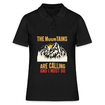 The Mountains are Calling and I must Go - Women's Polo Shirt - black - Front - Ailine (174cm)