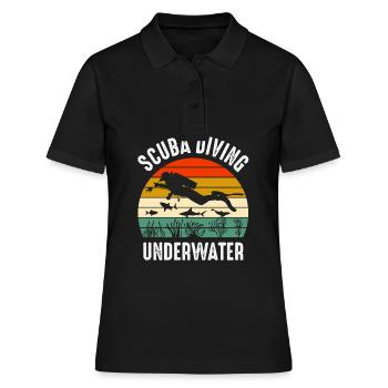 Scuba Diving Diver Underwater World Taucher - Frauen Polo Shirt - Schwarz - Vorne - Ailine (174cm)
