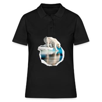 Un ours polaire blanc sur la banquise ours blanc - Polo Femme - noir - Devant - Ailine (174cm)