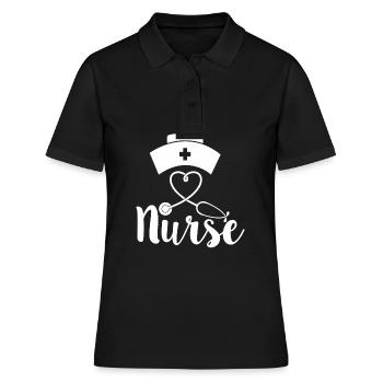 Je suis fière d’être infirmière ich bin stolze Krankenschwerster - Polo Femme - noir - Devant - Ailine (174cm)