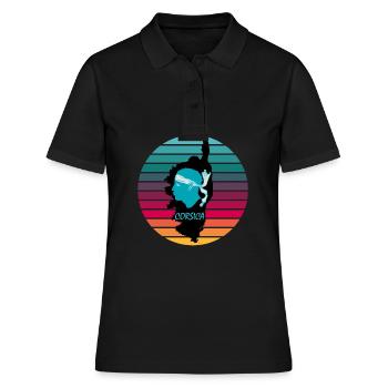 Corse France avec tête de pirate Corse - Polo Femme - noir - Devant - Ailine (174cm)