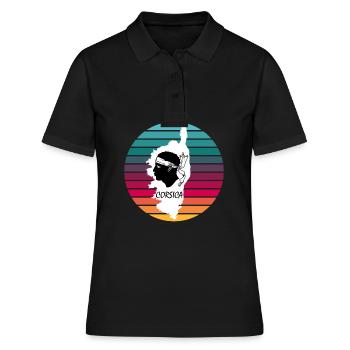 Corse France avec tête de pirate Corse - Polo Femme - noir - Devant - Ailine (174cm)
