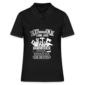 Studieren kann jeder Handwerker werden die Besten - Frauen Polo Shirt - Schwarz - Vorne - Ailine (174cm)