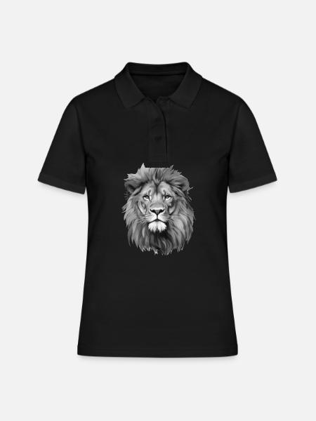 Un portrait du lion du Lion Lion - Polo Femme - noir