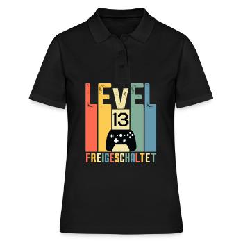 Level 13 ist freigeschaltet Geburtstag 13 Jahre - Frauen Polo Shirt - Schwarz - Vorne - Ailine (174cm)