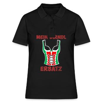 Mein Dirndl Ersatz lustige Oktober Bierfest Spruch - Frauen Polo Shirt - Schwarz - Vorne - Ailine (174cm)
