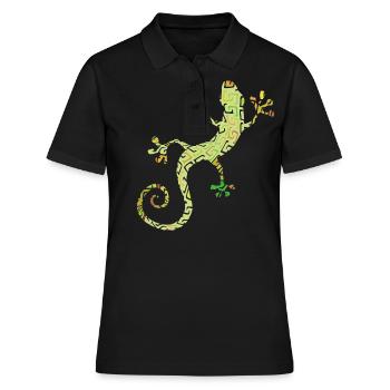 Green salamander or gecko - Women's Polo Shirt - black - Front - Ailine (174cm)