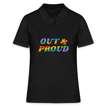 Ouvertement et fier LGBT PRiDE - Polo Femme - noir - Devant - Ailine (174cm)