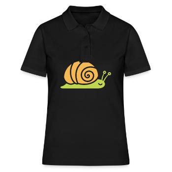 Schnecke - Frauen Polo Shirt - Schwarz - Vorne - Ailine (174cm)